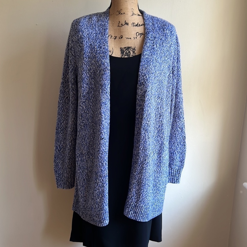 Lane Bryant open front marked over piece duster blue cardigan 10/12